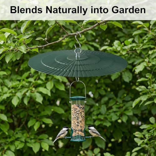 11.5" Metal Bird Feeder Rain Guard - Green