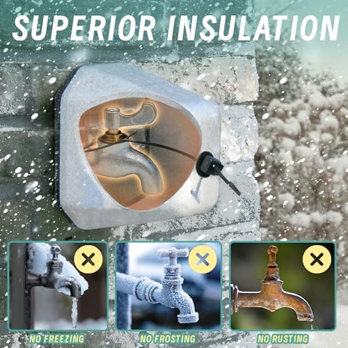 Outdoor Faucet Cover 3 Pack - Thickened Foam Insulated for Winter Freeze Protection, Reusable Hose Bib and Water Spigot Covers for Outside