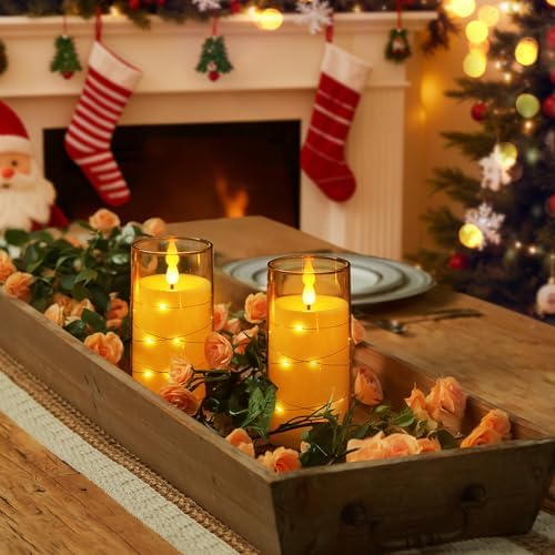Homemory 3"x6" Flameless Candles, Flickering LED Pillar Candles with Remote