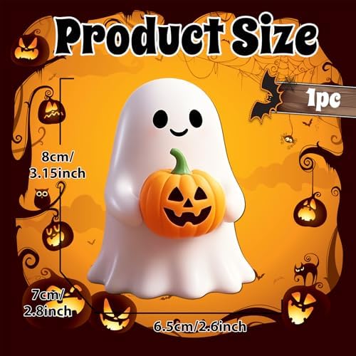 Halloween Ghost Figurine Funny Pumpkin Ghost Statue Ghost Decoration Holding for Gift Props Tabletop Home Decor Best Gifts for Anniversary Weddings