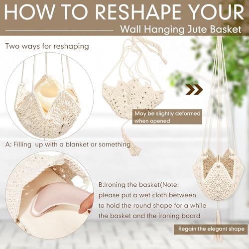 Shappy 1 Pack Boho Macrame Plant Hanger for Indoor