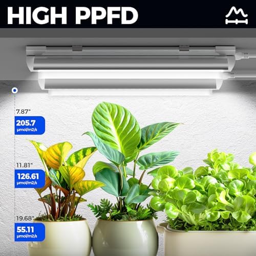 Barrina T8 Grow Lights for Indoor Plants, 5000K Full Spectrum, 1FT, 4 Packs