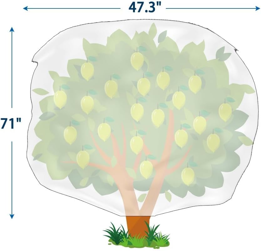 Homimp Plant Covers Freeze Protection, 2 Pack Frost Covers with Zipper Drawstring (71" x 47.3") Plant Protection Cover