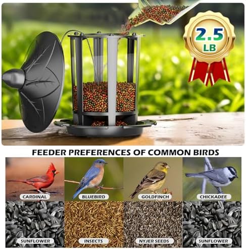 Birdream 4 Pack Bird Feeders for Outdoor Hanging, Assembly Required, 1-Min Easy Setup, Charming Castle Design, Attracting Cardinals Chickadees Goldfinches & Sparrows - Black