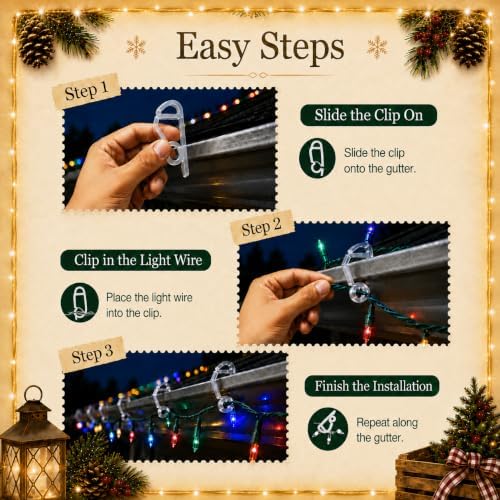 Geegoods Christmas Light Clip,240 Pcs Plastic Outdoor Weatherproof
