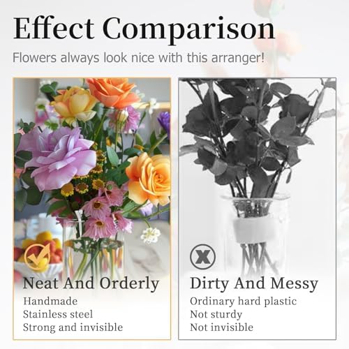 Flower Arrangements, 6Pcs Flower Arrangement Holder Stainless Steel Round Metal Flower Insert Lid Supplies for Arrangement Plant Fixation