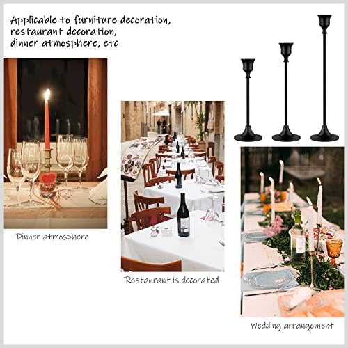BEZURA Black Taper Candle Holders Set of 6,Aluminum Alloy Candlestick Holders for Candlesticks Vintage Metal Candle Stick Candle Holder for Fireplace Party Dining Home
