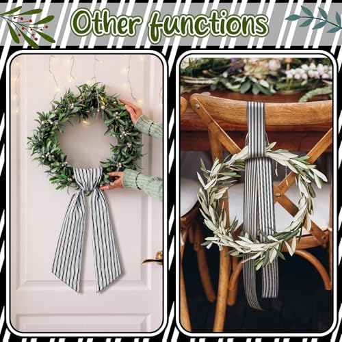 VitalCozy 2 Pcs Wreath Sash for Front Door, Stripe