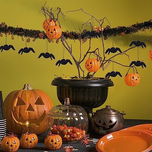 Halloween Hanging Spiders - Realistic Hairy Decorations for Party and Haunted House, 12 Pack
