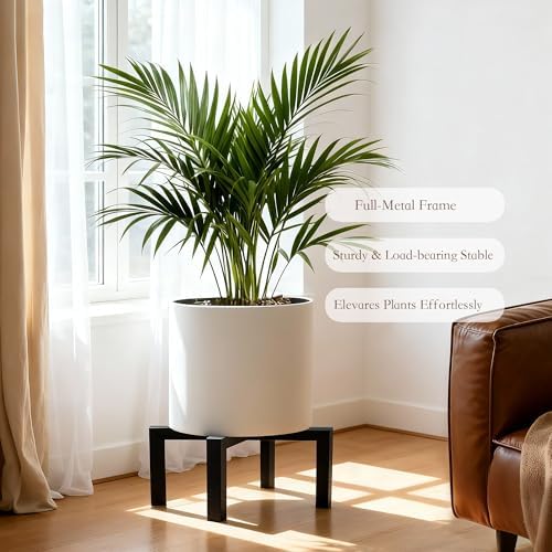 3 Pcs Metal Plant Stand Outdoor Indoor, Heavy Duty Pot Holder Risers