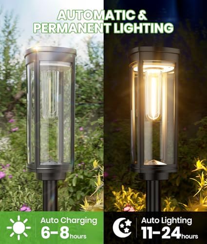 BITPOTT Solar Path Lights, 2 Pack, Warm White, IP65
