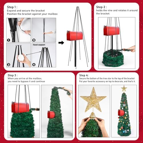 RoundFunny Mailbox Christmas Tree DIY Artificial Christmas Mail Box Swags