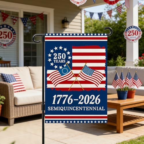 250 Anniversary Usa Garden Flags for Outside, 250 Anniversary USA Flag 1776-2026 Commemorative Patriotic Yard Sign Outdoor Stars & Stripes Design Banner 4th of July Decorations Double Sided Waterproof 250 Year American Flag 12x18 Inch
