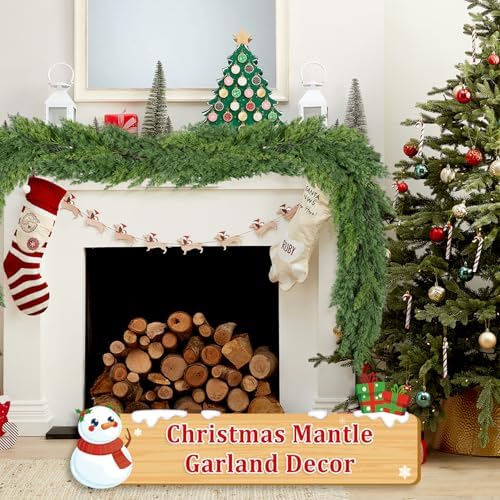16 Ft Real Touch Christmas Garlands Thick Soft Bendable Pine Cedar Garland