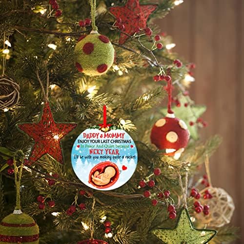 WaaHome Funny Pregnant Christmas Ornaments 2026 - Pregnancy Announcement Ornament Baby on the Way Bumps First Christmas Ornaments Gifts for New Mom Mom to Be