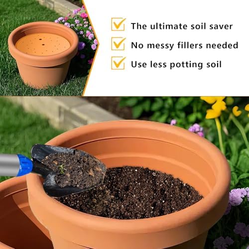 2Pcs 10" Round Planter Insert, with Drainage Holes to Save Potting Soil