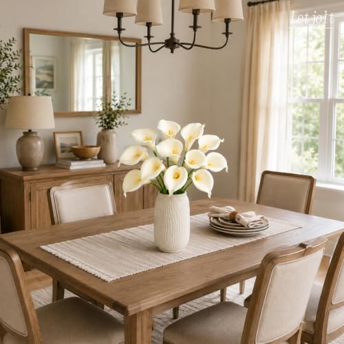 Letjolt Artificial Calla Lily Flowers 12Pcs, Beige
