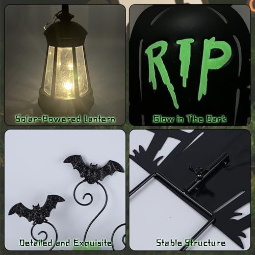 Prsildan Halloween Decorations Outdoor 3 Pack Metal Witch Yard Stakes