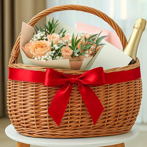 1 1/2 in 30 Yards Polyester Red Ribbon for Gift Wrapping Festival Decor