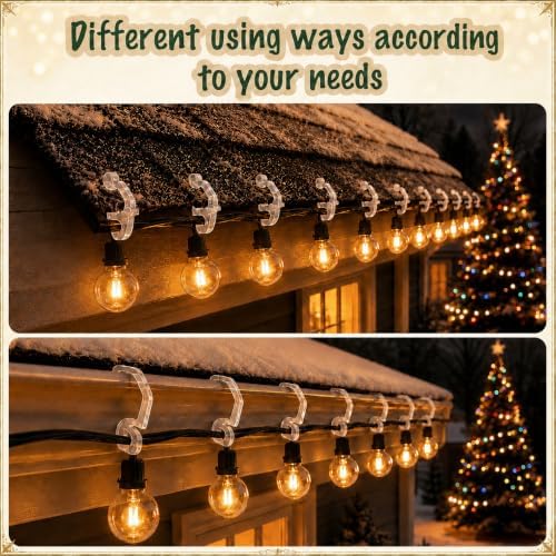 Geegoods Christmas Light Clip,240 Pcs Plastic Outdoor Weatherproof
