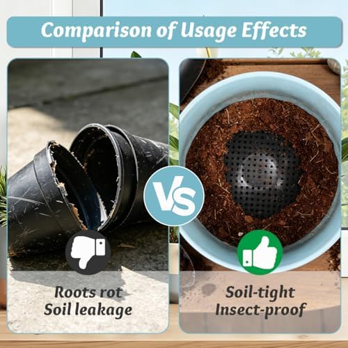 10PCS Flower Pot Hole Mesh Pads, 4.5" Planter Drainage Insert Screens