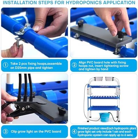 Upgraded Hydroponics Growing System with LED Grow Lights,108 Plant Sites,3 Layers Food-Grade PVC-U Pipes Hydroponic