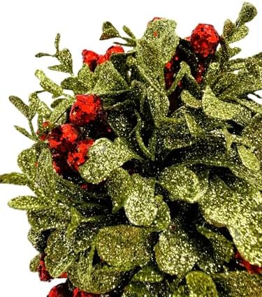 Ganz 5 Inch Mistletoe Kissing Ball Ornament,Red,5" Dia.