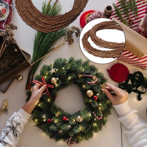 6 Pcs 12 Inch Natural Grapevine Wreath Set, Hand-Woven Vine Branch Wreaths for DIY Crafts, Christmas Decorations, Home & Event Styling