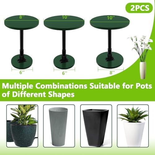 2 Pack Plant Risers for Inside Pots, 17.5-32" Rise Wooden Planter Inserts