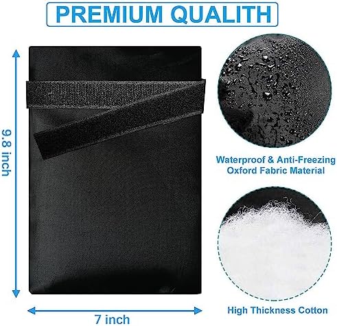 Outdoor Faucet Covers for Winter, Actgan 9.8"H x 7"W Thickened Outside Garden Faucet Socks for Freeze Protection, Reusable Insulated Faucet Covers, 2 Pack, Black