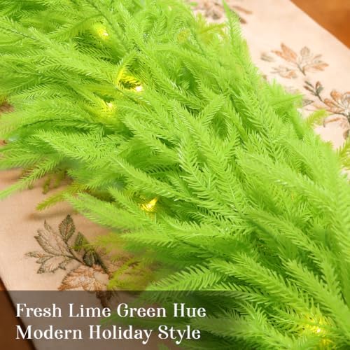 9FT Soft Touch Artificial Norfolk Pine Christmas Garland with Timer Lights