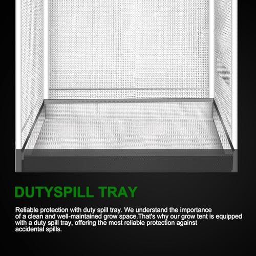 2x2 Grow Tent, 24"x24"x72'' High Reflective 600D Diamond Mylar Canvas with Observation Window and Floor Tray for Hydroponic Indoor Plant Growing