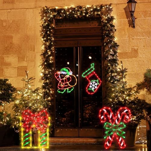 TRWYMZ Christmas Decorations - 16" Christmas Window Silhouette Lights