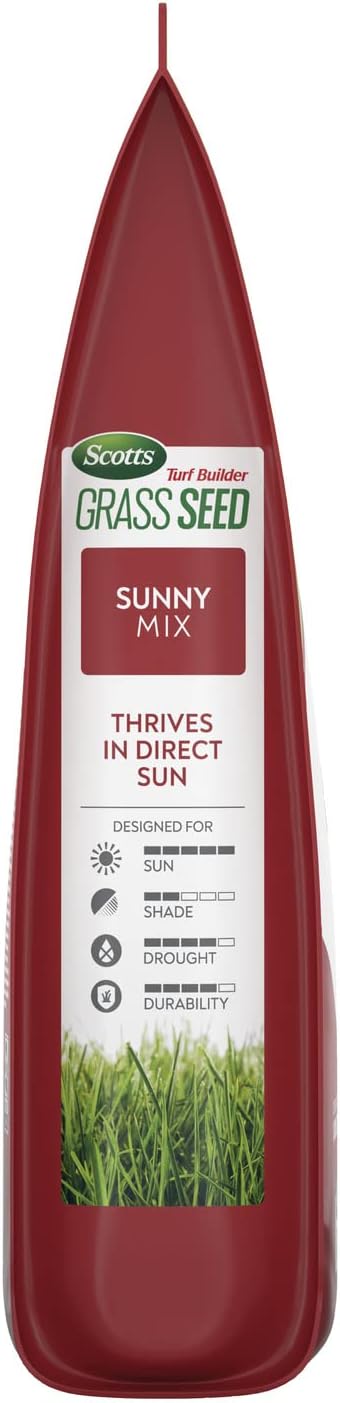 Scotts Turf Builder Grass Seed Sunny Mix, 2.4 lbs. | Grass Seed Plus Lawn Fertilizer and Soil Improver, Thrives in