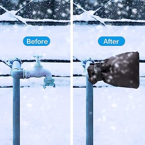 Outdoor Faucet Covers for Winter, Actgan 8.3"H x 6"W Thickened Outside Garden Faucet Socks for Freeze Protection, Reusable Insulated Faucet Covers, 4 Pack, Black