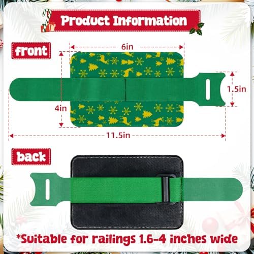 8PCS Adjustable Christmas Garland Ties for Banister with Non-Slip Padding