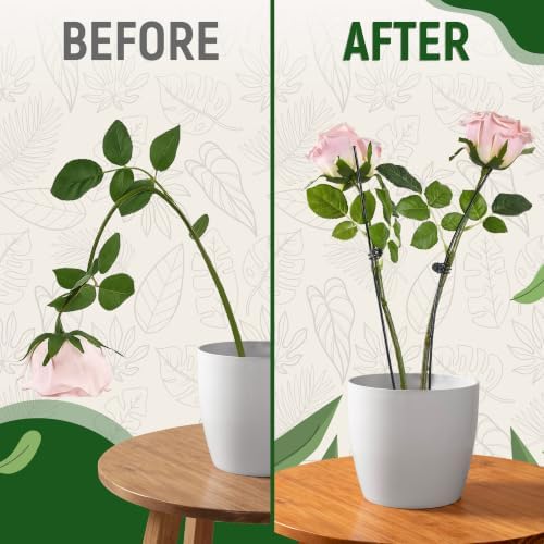 20pcs 16" Bendable Plant Support Stakes & 30 Clips- Orchid Stakes and Clips