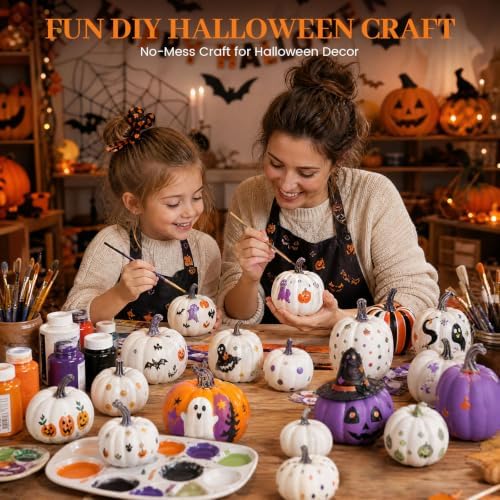 DomeStar 14 PCS White Fake Pumpkins, White Foam Pumpkins Bulk