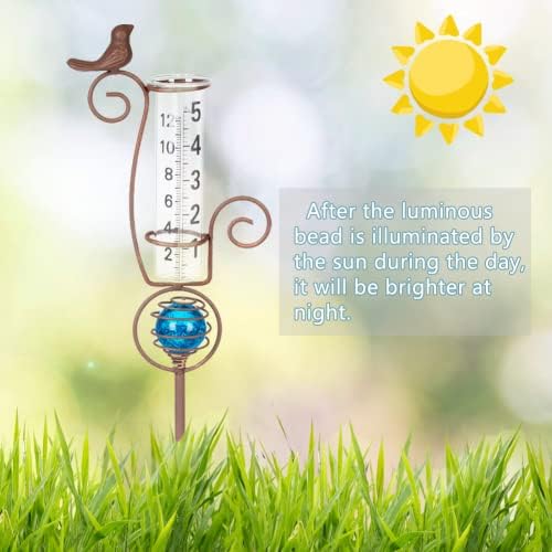 27'' Tall Rain Gauge Outdoor with Luminous Beads