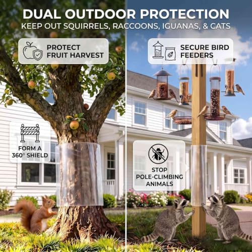 200" Squirrel Baffle for Tree Trunk, Protector Guard for 4x4 Post & Pole
