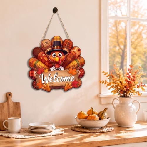 Thanksgiving decorations For Home Turkey Front Door Decor Welcome Sign