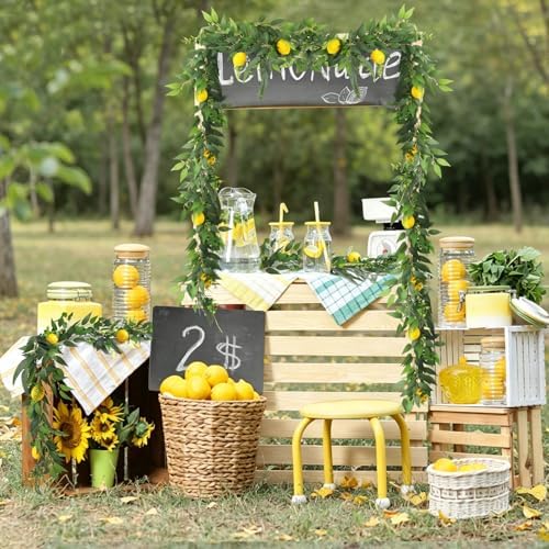 RECUTMS 2Pcs Artificial Ivy Vines with Lemon&Willow&Eucalyptus&Fern 5.9Ft