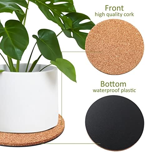 8 Pieces 4 Sizes Cork Plant Saucersplant Mats Round Coasters Pad for Plants House Garden Indoors Pots DIY Craft Project (4 Inches,6 Inches,8 Inches,10 Inches)