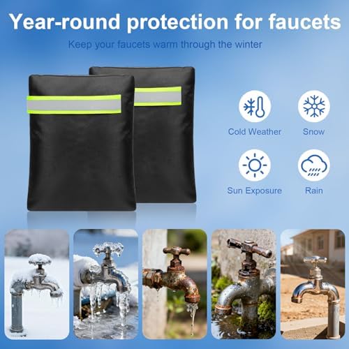 2Pack Outdoor Faucet Covers for Winter, 6.7" W x 8.3" H Hose Bib Covers