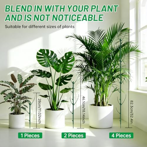 10 Plant Support Stakes for Indoor Plants with Clips & Plant Tie