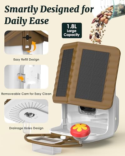 Bird Feeder with Camera Solar Powered 2K Video with 32GB Card Auto Capture