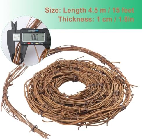 7 PCS 15 Feet Grapevine Wreath,Natural Grapevine Garland, DIY Twig Wreaths for Crafts, Outdoor and Indoor Home Décor, Wedding, Holiday, and Party Decoration(Total 120 FT)