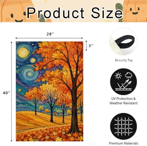Fall House Flag 28x40 Inch Double Sided for Outside Porch Decor