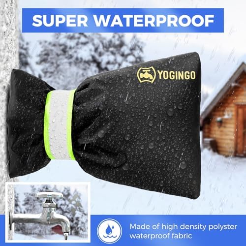 4 Pack Outdoor Faucet Covers for Winter Freeze Protection Hose Bib Covers for Winter, Water Spigot Cover Winter Insulated 8.3" x 5.9" Pipe Wrap Insulation Cover Socks Outside Faucet Freeze Protector
