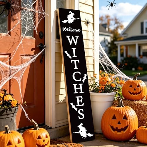 Halloween Porch Decor Door Decorations Outdoor Wooden Porch Sign 46.8 Inch
